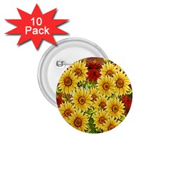 Sunflowers Flowers Abstract 1 75  Buttons (10 Pack) by Nexatart