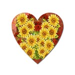 Sunflowers Flowers Abstract Heart Magnet Front