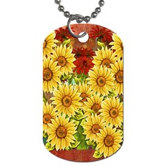 Sunflowers Flowers Abstract Dog Tag (two Sides)