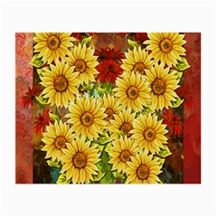 Sunflowers Flowers Abstract Small Glasses Cloth by Nexatart