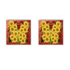 Sunflowers Flowers Abstract Cufflinks (square)