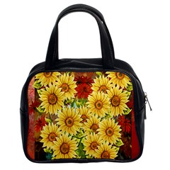 Sunflowers Flowers Abstract Classic Handbags (2 Sides)