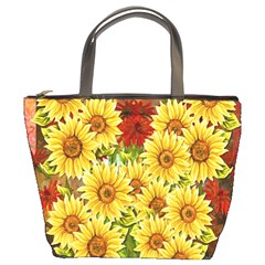 Sunflowers Flowers Abstract Bucket Bags