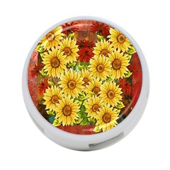 Sunflowers Flowers Abstract 4-port Usb Hub (one Side) by Nexatart