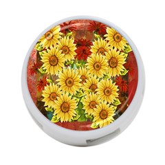 Sunflowers Flowers Abstract 4-port Usb Hub (two Sides) 