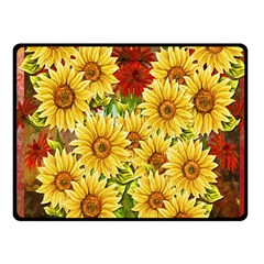 Sunflowers Flowers Abstract Fleece Blanket (small)