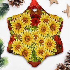 Sunflowers Flowers Abstract Ornament (snowflake)