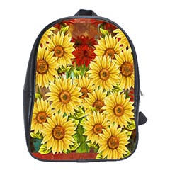 Sunflowers Flowers Abstract School Bags (xl) 