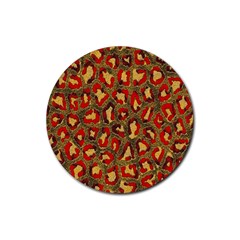 Stylized Background For Scrapbooking Or Other Rubber Coaster (round)  by Nexatart