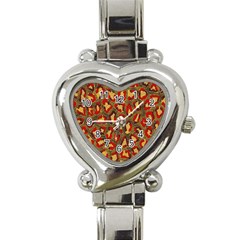 Stylized Background For Scrapbooking Or Other Heart Italian Charm Watch