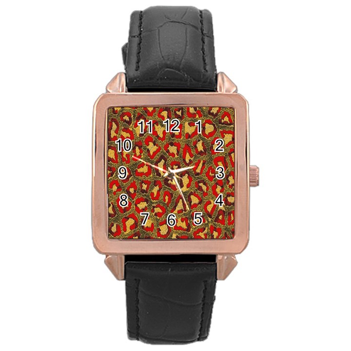 Stylized Background For Scrapbooking Or Other Rose Gold Leather Watch 