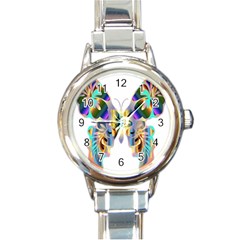 Abstract Animal Art Butterfly Round Italian Charm Watch by Amaryn4rt