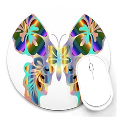 Abstract Animal Art Butterfly Round Mousepads by Amaryn4rt