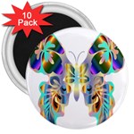 Abstract Animal Art Butterfly 3  Magnets (10 pack)  Front