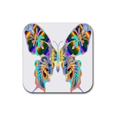 Abstract Animal Art Butterfly Rubber Coaster (square)  by Amaryn4rt