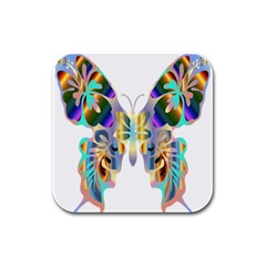 Abstract Animal Art Butterfly Rubber Square Coaster (4 Pack)  by Amaryn4rt