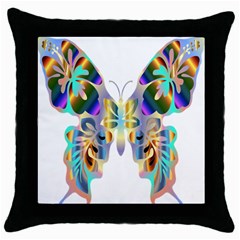 Abstract Animal Art Butterfly Throw Pillow Case (black) by Amaryn4rt