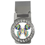 Abstract Animal Art Butterfly Money Clips (CZ)  Front