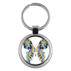 Abstract Animal Art Butterfly Key Chains (round)  by Amaryn4rt