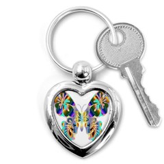 Abstract Animal Art Butterfly Key Chains (heart)  by Amaryn4rt