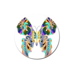 Abstract Animal Art Butterfly Magnet 3  (round) by Amaryn4rt