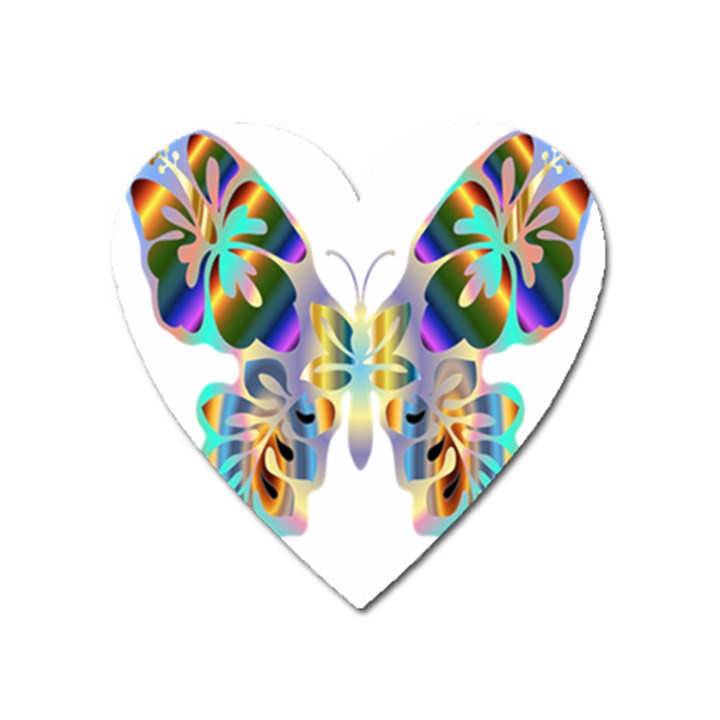 Abstract Animal Art Butterfly Heart Magnet