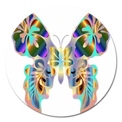 Abstract Animal Art Butterfly Magnet 5  (round) by Amaryn4rt