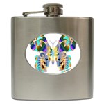 Abstract Animal Art Butterfly Hip Flask (6 oz) Front