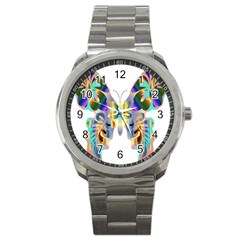 Abstract Animal Art Butterfly Sport Metal Watch by Amaryn4rt