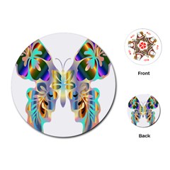 Abstract Animal Art Butterfly Playing Cards (round)  by Amaryn4rt