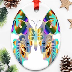 Abstract Animal Art Butterfly Oval Ornament (two Sides) by Amaryn4rt