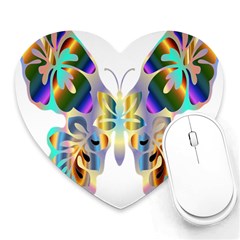 Abstract Animal Art Butterfly Heart Mousepads by Amaryn4rt