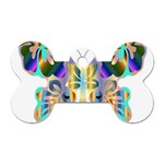 Abstract Animal Art Butterfly Dog Tag Bone (Two Sides) Front