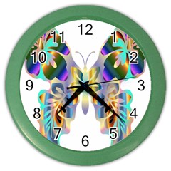 Abstract Animal Art Butterfly Color Wall Clocks by Amaryn4rt