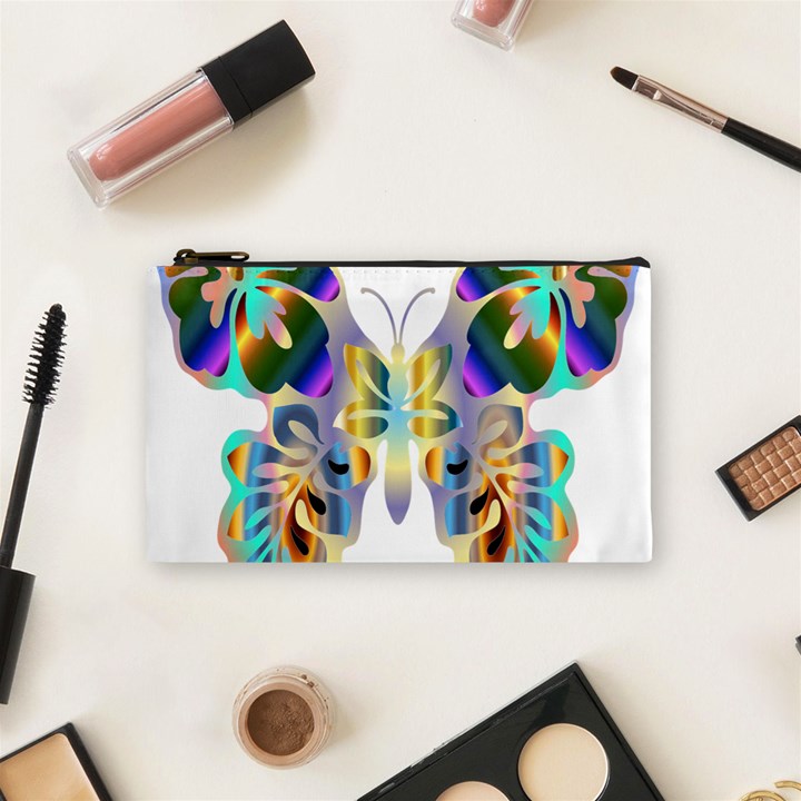 Abstract Animal Art Butterfly Cosmetic Bag (Small) 