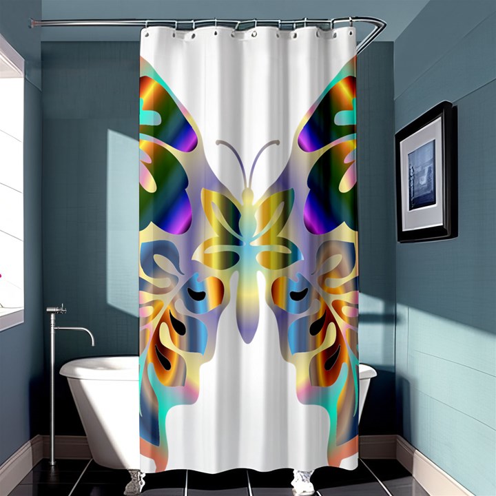 Abstract Animal Art Butterfly Shower Curtain 36  x 72  (Stall) 