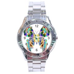 Abstract Animal Art Butterfly Stainless Steel Analogue Watch by Amaryn4rt