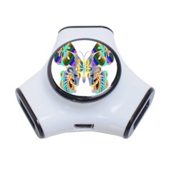 Abstract Animal Art Butterfly 3-port Usb Hub by Amaryn4rt