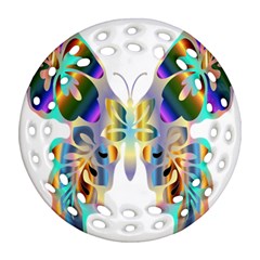 Abstract Animal Art Butterfly Ornament (round Filigree) by Amaryn4rt