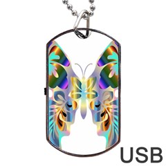 Abstract Animal Art Butterfly Dog Tag Usb Flash (one Side) by Amaryn4rt