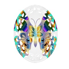 Abstract Animal Art Butterfly Oval Filigree Ornament (two Sides) by Amaryn4rt