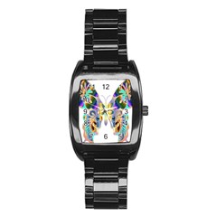 Abstract Animal Art Butterfly Stainless Steel Barrel Watch by Amaryn4rt