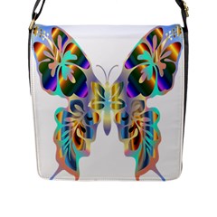 Abstract Animal Art Butterfly Flap Messenger Bag (l)  by Amaryn4rt