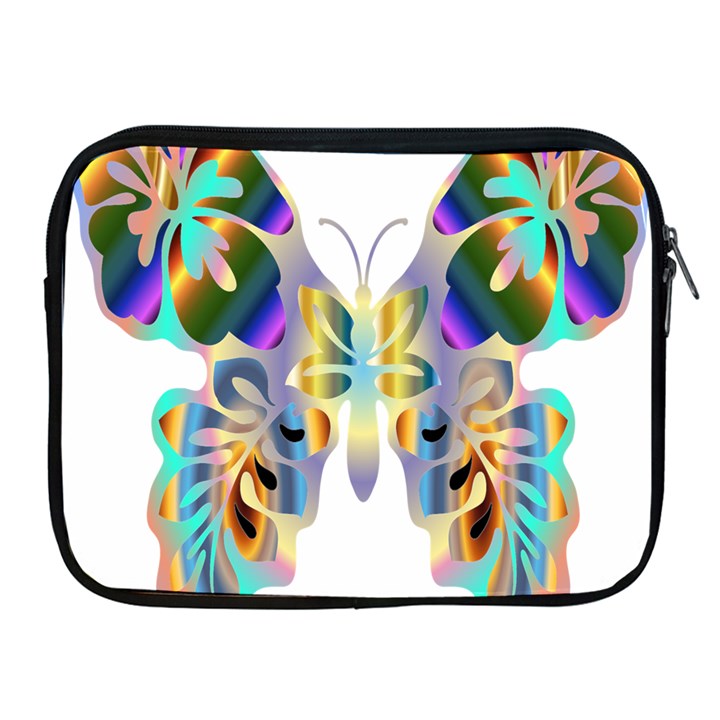 Abstract Animal Art Butterfly Apple iPad 2/3/4 Zipper Cases