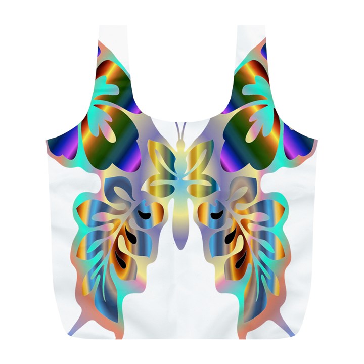 Abstract Animal Art Butterfly Full Print Recycle Bags (L) 