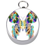 Abstract Animal Art Butterfly Silver Compasses Front