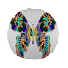 Abstract Animal Art Butterfly Standard 15  Premium Flano Round Cushions by Amaryn4rt