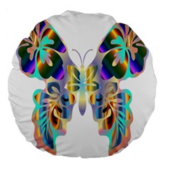 Abstract Animal Art Butterfly Large 18  Premium Flano Round Cushions by Amaryn4rt