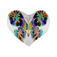 Abstract Animal Art Butterfly Standard 16  Premium Flano Heart Shape Cushions by Amaryn4rt