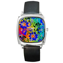 Abstract Background Backdrop Design Square Metal Watch by Amaryn4rt